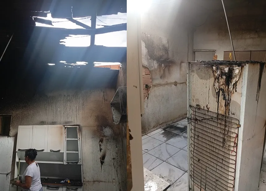 Cozinha destruída em acidente com botija de gás em Linhares. “Ajudem meus avós”