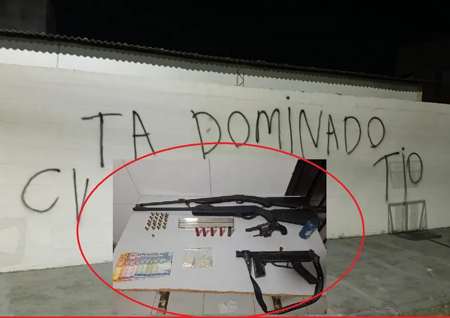 Força Tática ‘estoura’ o Miolo, apreende armas e leva três para a delegacia de Linhares