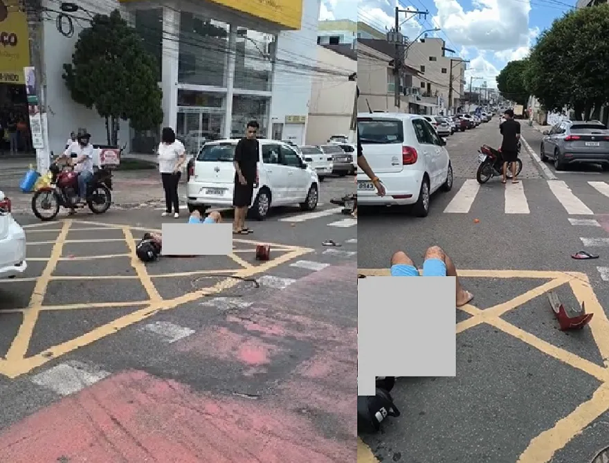 Motociclista ferido em acidente no Centro de Linhares. “Preferência era minha”, disse a vítima
