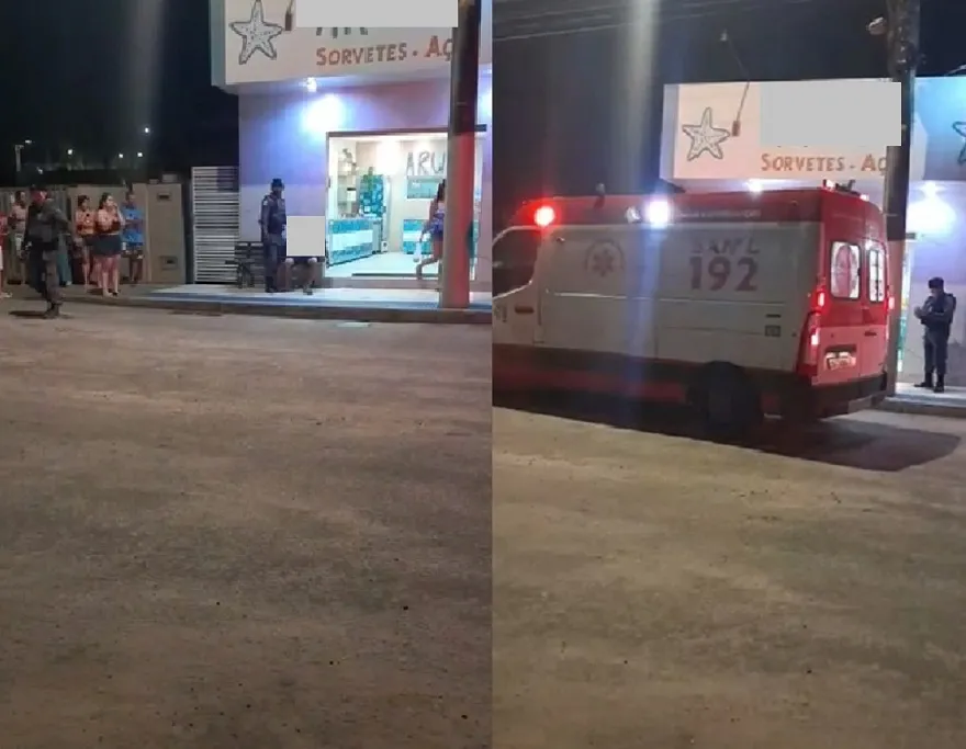 Bebedouro: Esfaqueado é socorrido pelo Samu em frente à sorveteria