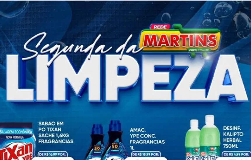 Limpeza? É na Segunda da Limpeza Martinsfácil