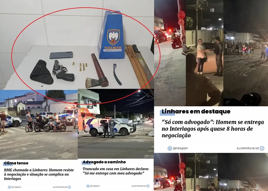 Mais detalhes da ocorrência complexa em Linhares. Teve disparo de arma de fogo