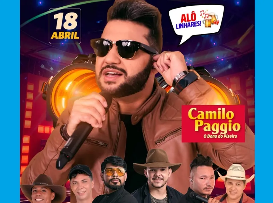 É sábado, Camilo Paggio e mais bandas em Linhares. Ingressos se esgotando