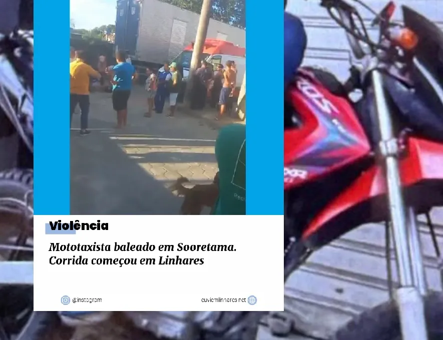 Tiro no peito: Mototaxista tem veículo roubada por falso passageiro em Sooretama