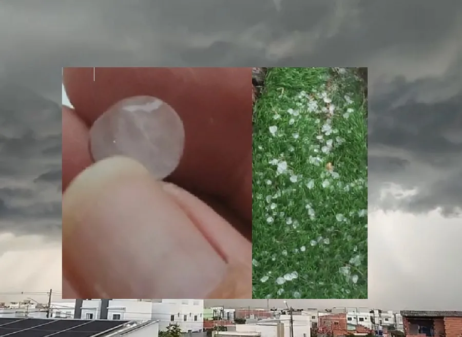 Chuva de granizo surpreende em Sooretama e Linhares