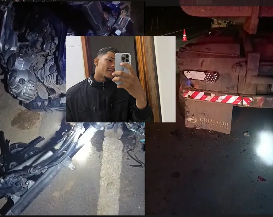 Van do Grau morre em acidente na ES-245. Moto bateu contra carreta estacionada