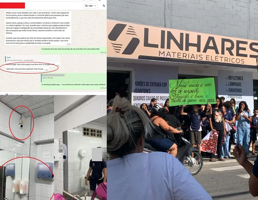 Câmeras nos banheiros de escola: Manifesto pede retorno de Diretora, e ela nos envia vídeos