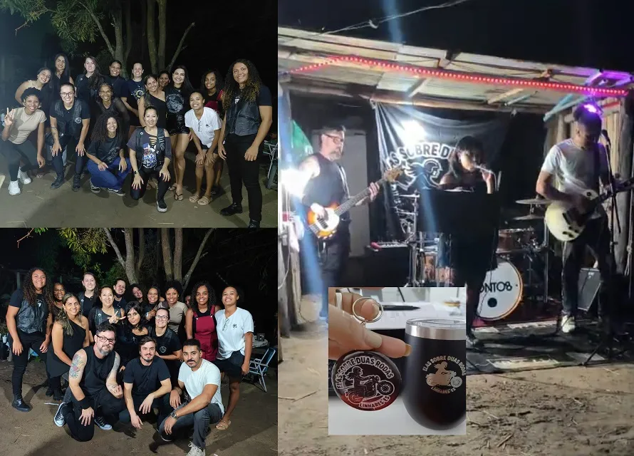 Acampamento, música ao vivo e animação no moto clube Elas Sobre Duas Rodas