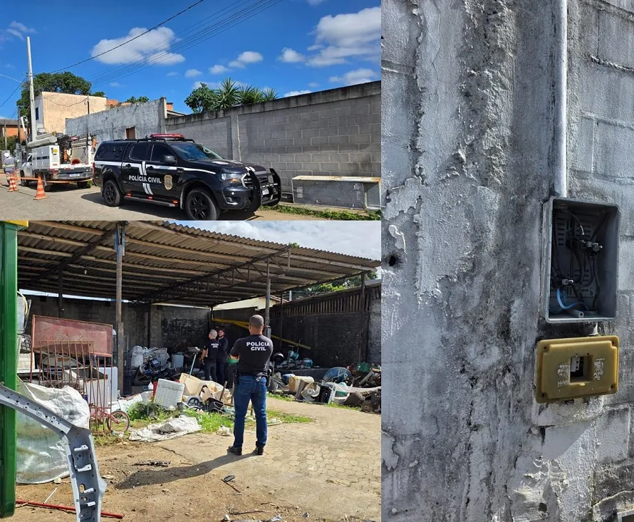 ‘Gato’ no ferro-velho em Linhares. Dono foi levado à delegacia