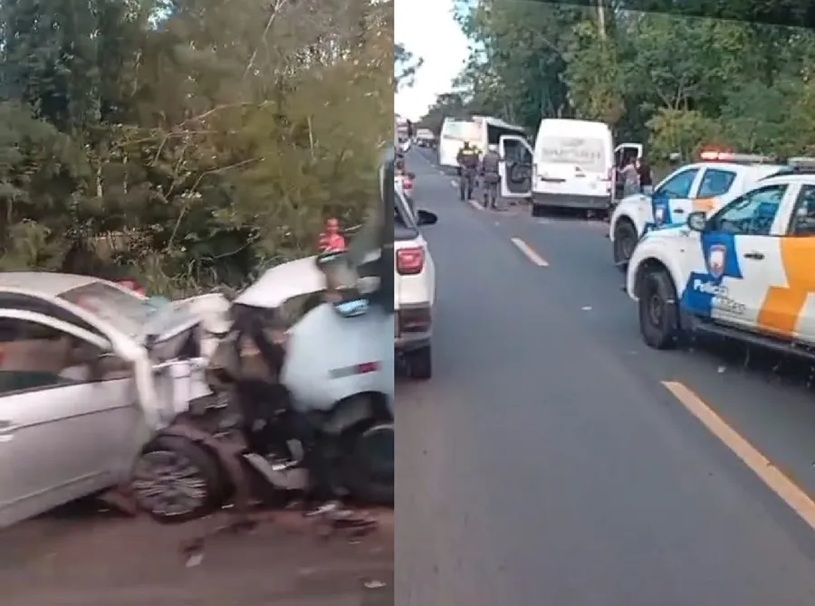Acidente entre Van, carro de passeio e motos, com óbito e feridos em Linhares