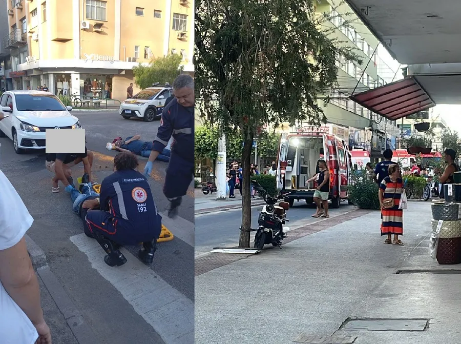 Acidente com feridos no Centro de Linhares, num movimentado cruzamento 