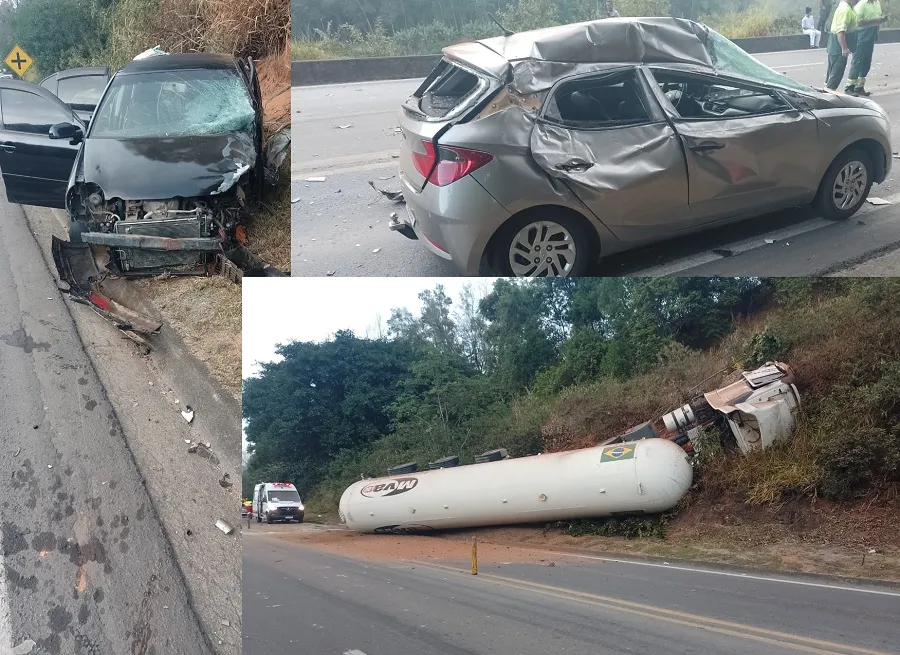 Acidente na BR-101, Ibiraçu. Carreta ‘subiu’ no barranco