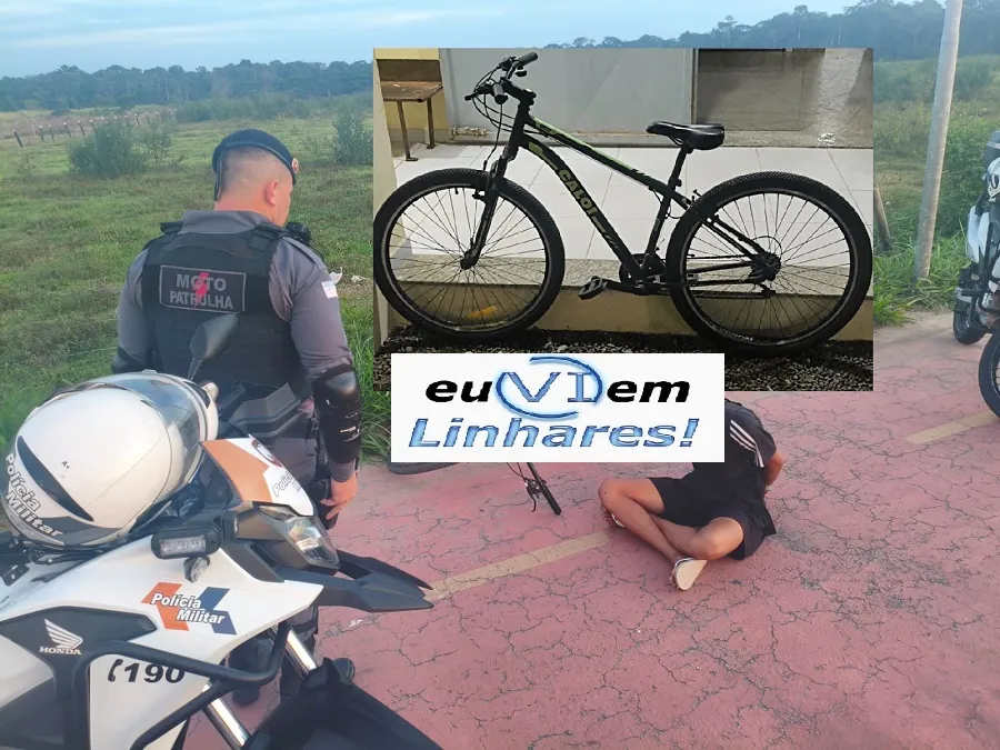 Furto de bike no Centro de Linhares: Deu ruim após ação da Moto Patrulha