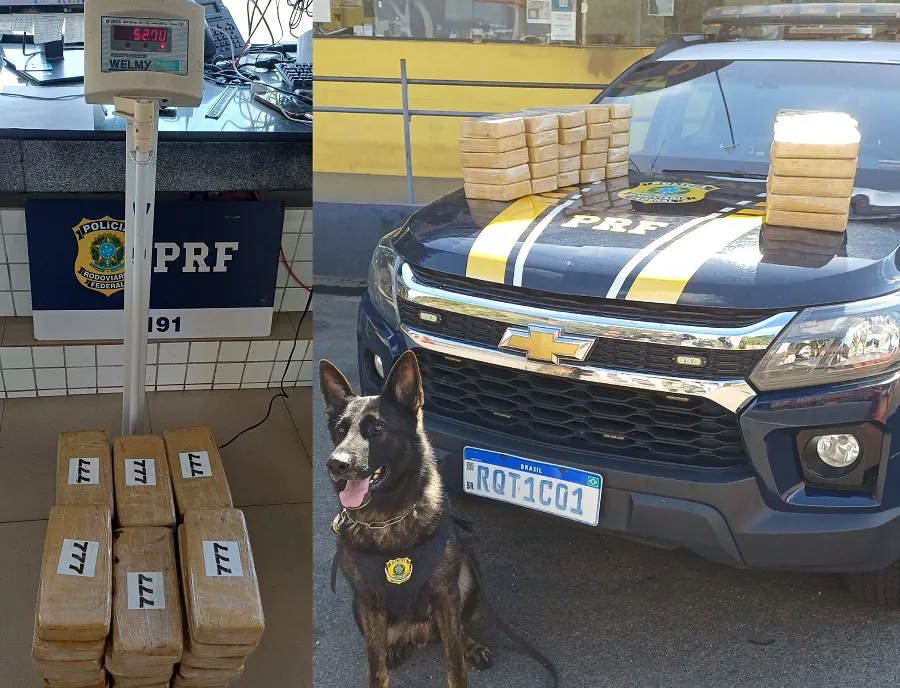 Fiat Toro lotada de pasta base de cocaína é abordada pela PRF: 52 kg de droga