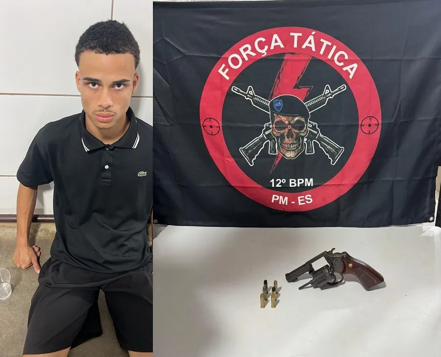 Força Tática detém suspeito, apreende arma e moto em Sooretama