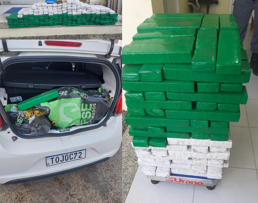 170 kg: Mobi lotado de droga apreendido e condutor preso em Linhares