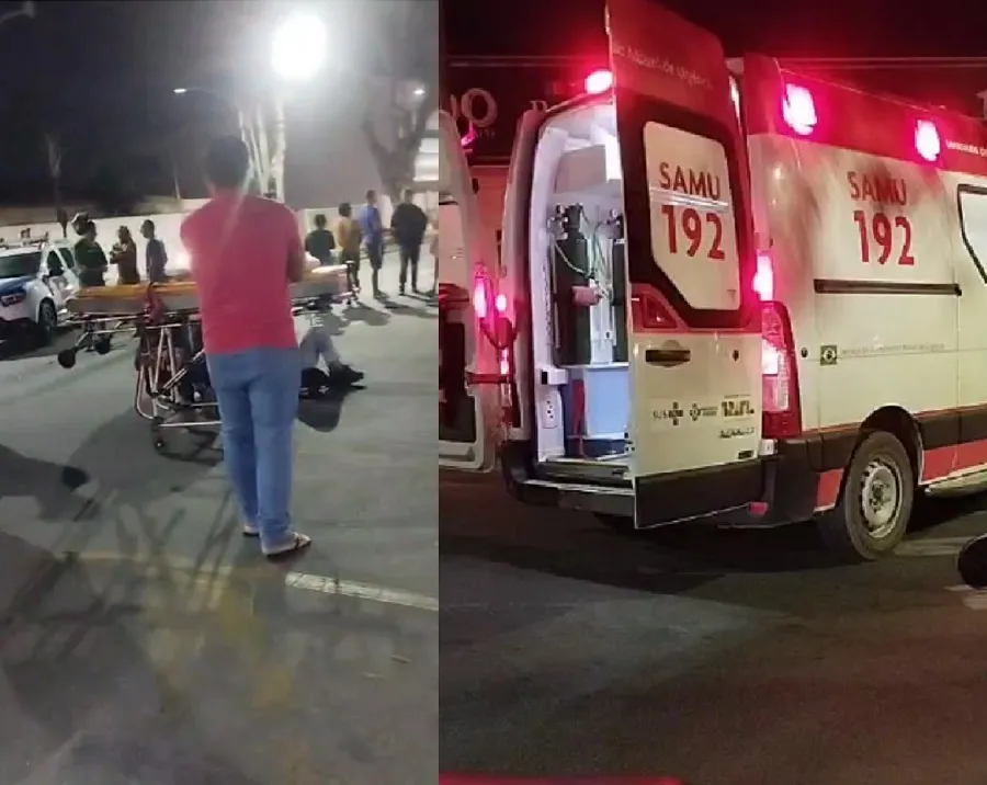 Acidente entre moto e carro em Linhares. Samu socorreu