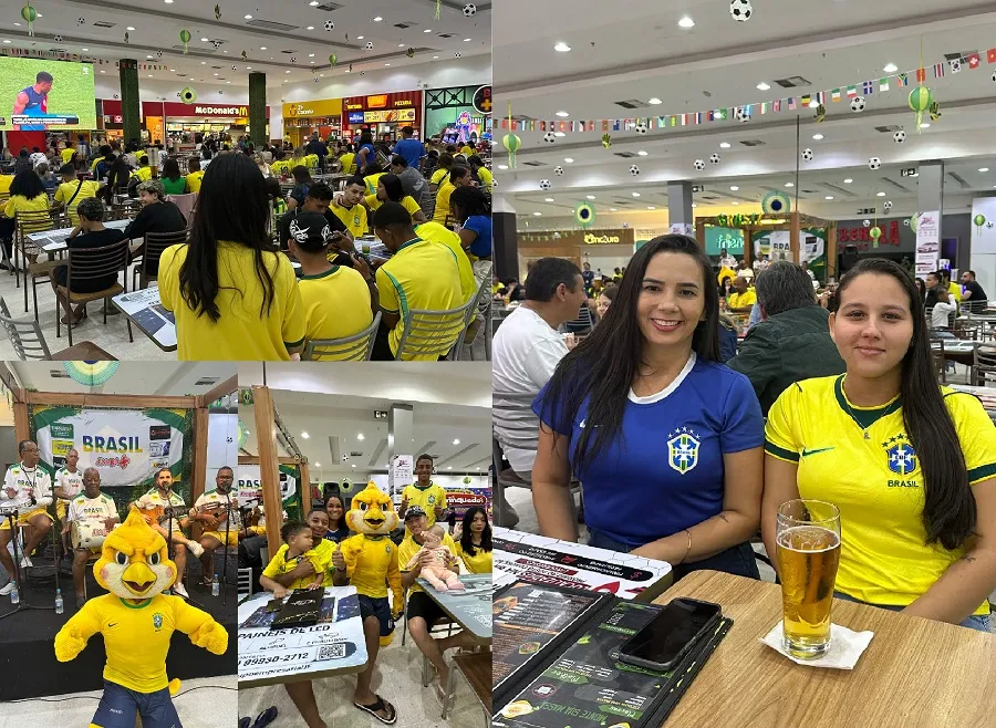 Brasil x Escócia nesta quarta-feira no telão do Shopping PátioMix Linhares. Vai lotar de novo