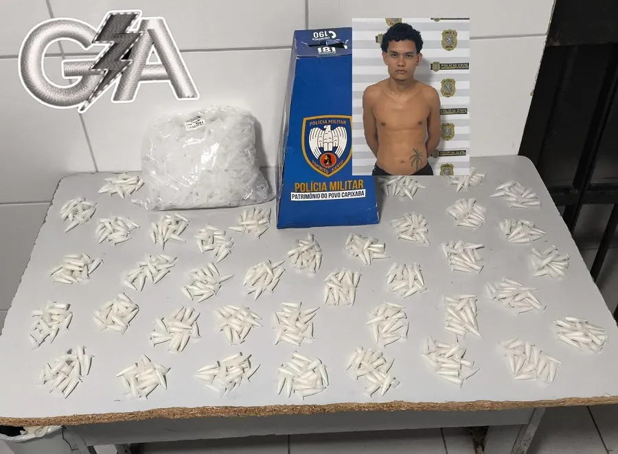 Mais de 500 pinos de cocaína aprendidos pelo GA em Linhares