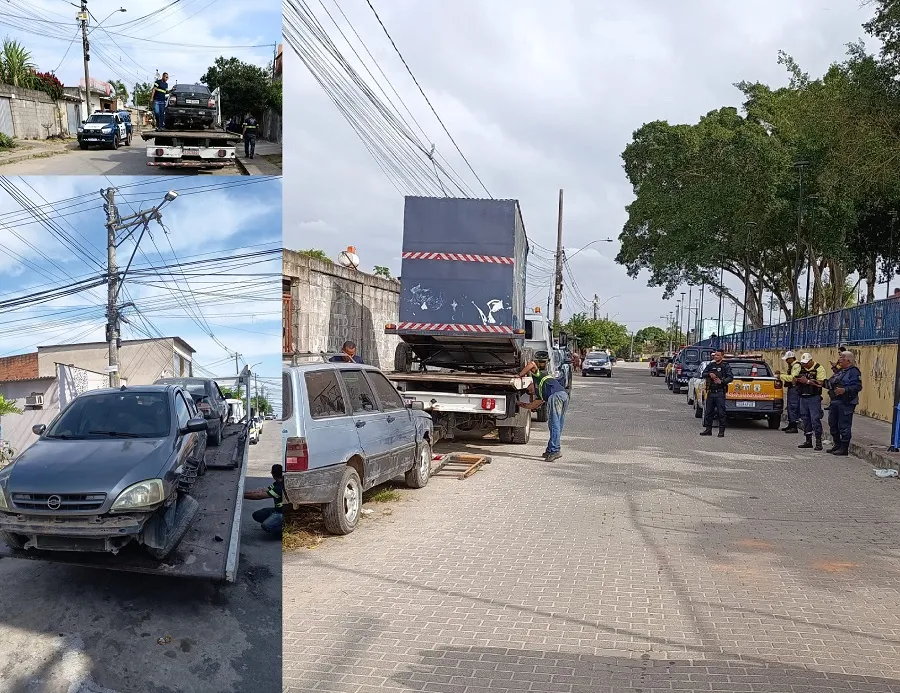 Operação retira carros abandonados e até reboque de lanches das ruas de Linhares