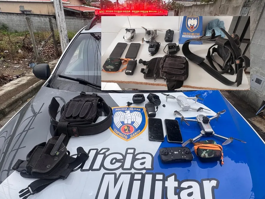 Acessórios para arma, drones, rádio transmissor e mais apreendidos em Linhares