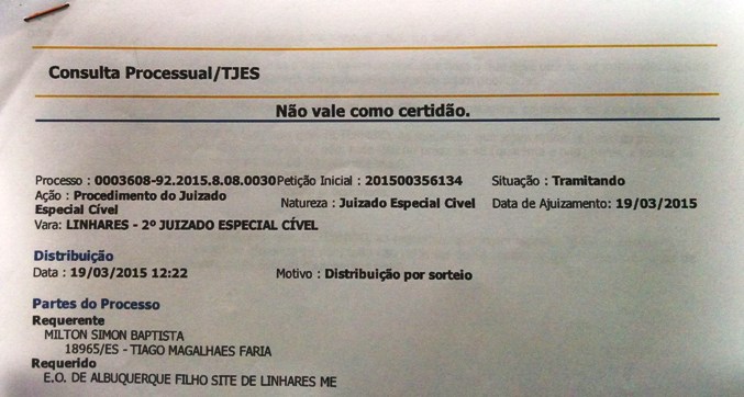 Justiça dá prazo de 48 horas para o fim do anonimato em um site de Linhares