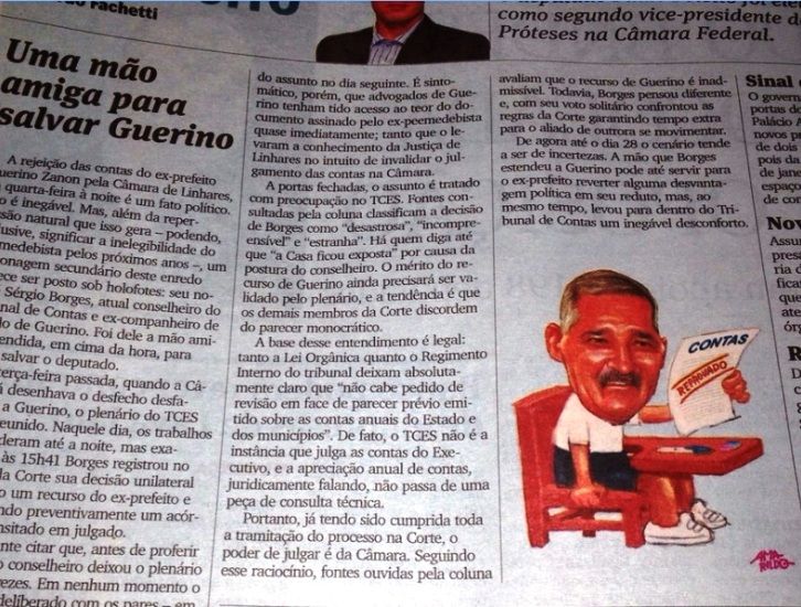 Assunto da semana: Suspensão de parecer de contas de Zanon repercute mal na imprensa capixaba
