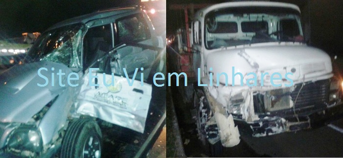 BR-101: motorista sai ferido de acidente entre caminhão e camionete