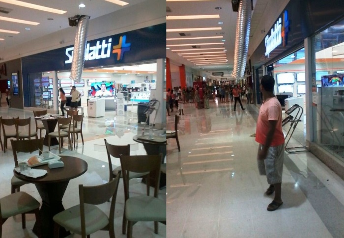 Susto no Shopping: tubulação desaba e causa gritaria na tarde de domingo