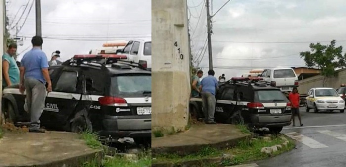 Viatura da Polícia Civil se envolve em acidente no Interlagos