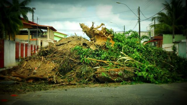 E agora? Morador interdita avenida com entulhos no bairro Interlagos