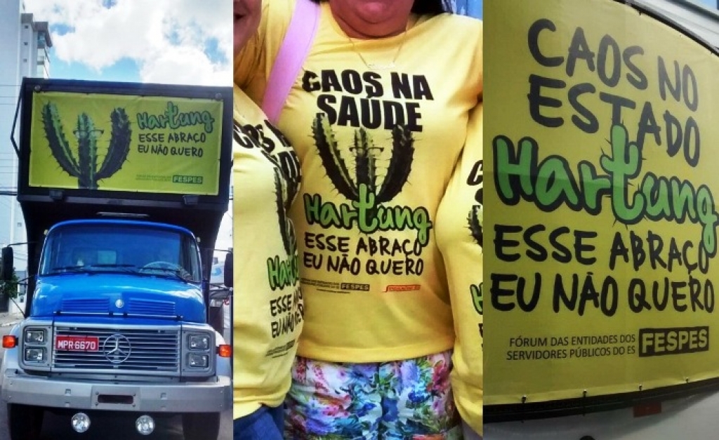 Cacto: Sindsaúde faz manifestação em Linhares e declara não querer abraço de governador