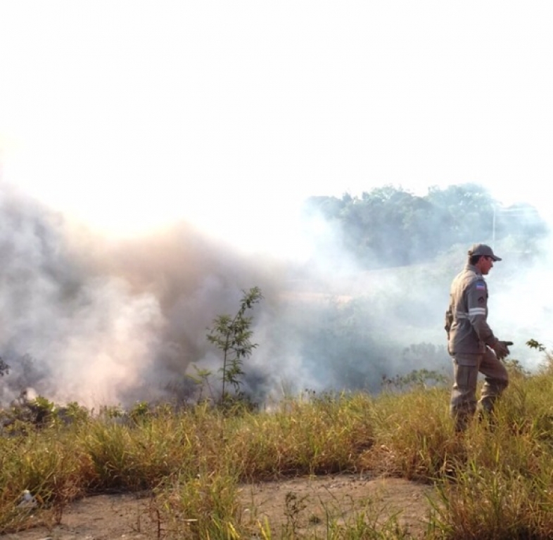 Vídeo: Incêndio assusta no bairro Colina e mobiliza Corpo de Bombeiros
