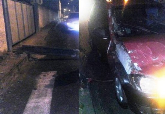 Poste cai sobre carro em movimento e quase acontece o pior no Canivete