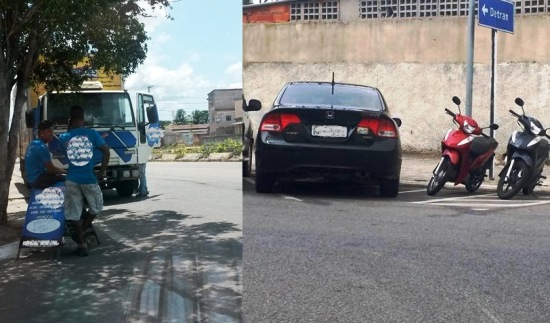 Viu? Placa atrapalha visão, carro nas vagas de moto e cena nos semáforos