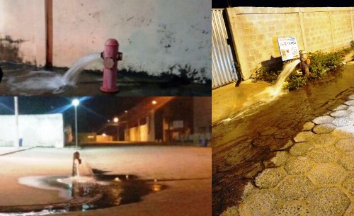 Água: internautas enviam fotos de hidrantes abertos nos bairros. Confira resposta do Saae