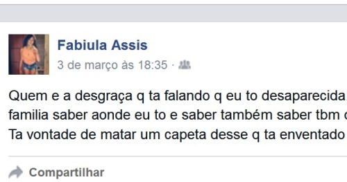Bem, casada e em SP, diz jovem tida como desaparecida em Linhares