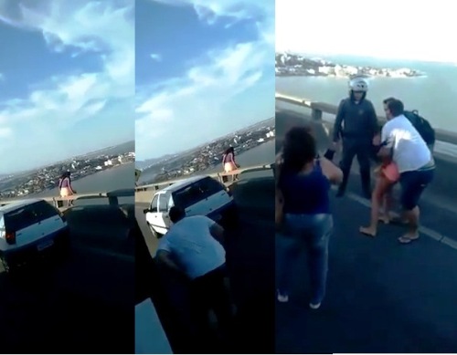 Vídeo: homem impede jovem de se jogar da 3ª Ponte