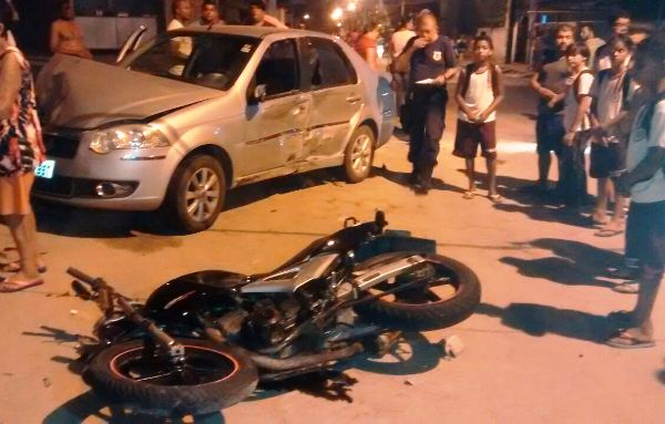 Motociclista é “fechado” por automóvel e sai ferido de acidente no BNH