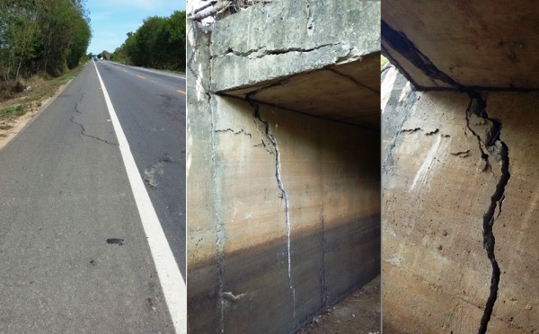 Bebedouro: Rachadura chama a atenção de internauta na BR-101