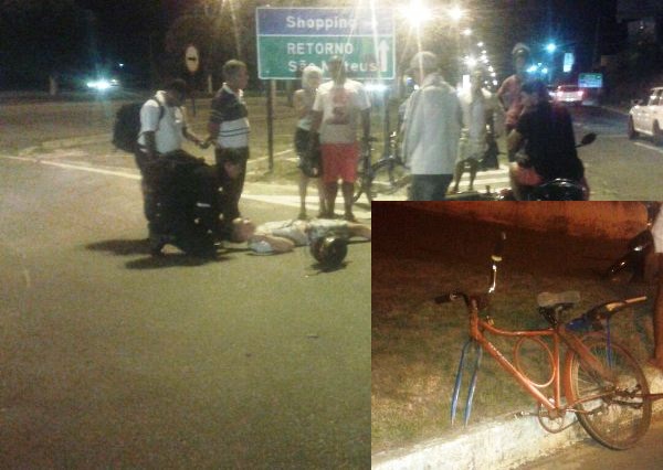 Motociclista e ciclista feridos em acidente no bairro Movelar