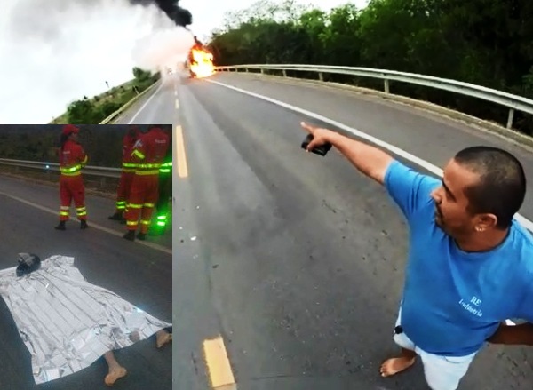 Veio de uma vez, diz motorista sobre mortes de motociclista e carona na BR-101. Vídeo: