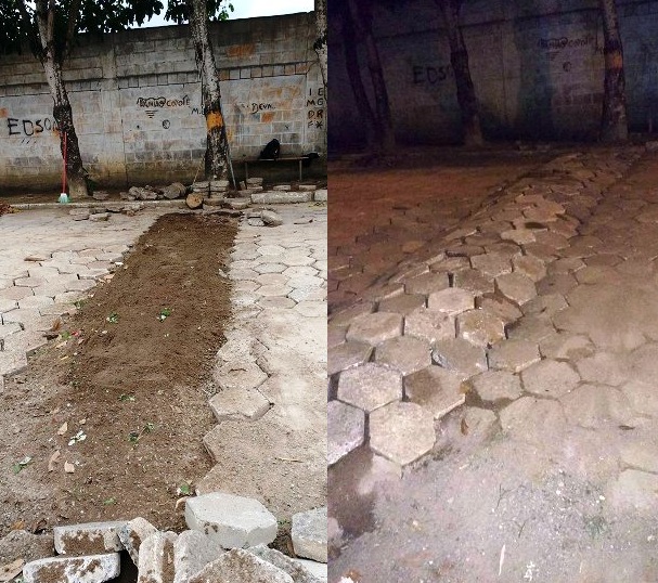 Moradores constroem quebra-molas no São José