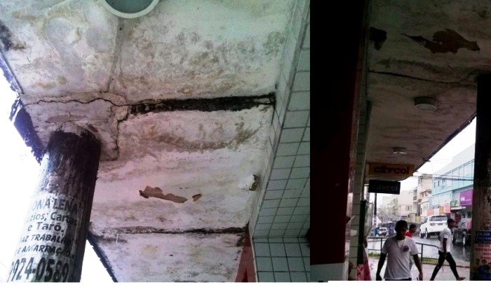 E se cair? Internauta alerta sobre marquise no Centro