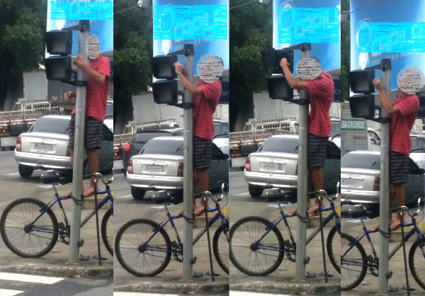 Era só o que faltava: Leitor flagra furto de semáforo em Linhares
