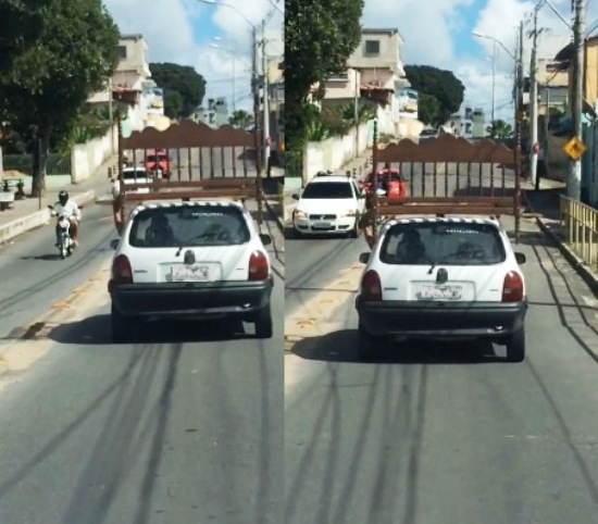 Cama cai de carro de passeio e quase causa acidente no Interlagos